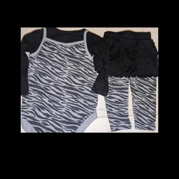 Vintage Y2K Garanimals Baby Girls 2pc Outfit Set Zebra Print Size 6-9 Mos - Picture 2 of 5